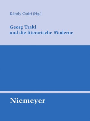cover image of Georg Trakl und die literarische Moderne